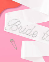 Bridal Shower Sash, Rhinestone Bride Accessory, Bach Gift