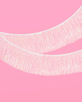 White Iridescent Fringe Banner | 5 ft, Party Decor