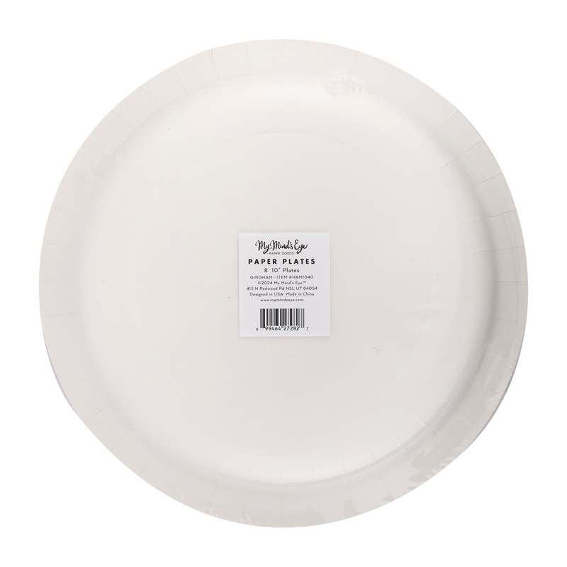 Hamptons Chambray Gingham Paper Plate
