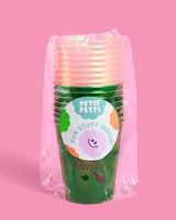 Emerald City Cups - 16 plastic cups,Emerald City Cupcake Set - 24 sets of liners + toppers, wizard, witch, pink, green