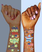 Fourth of July Tattoos | glow in dark, patriotic, usa flag,