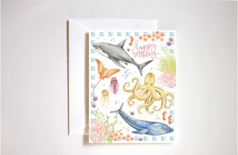 Happy birthday under the sea card