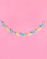 Pastel Paper 3D Fan Garland 6' Banner, Birthday Party kids