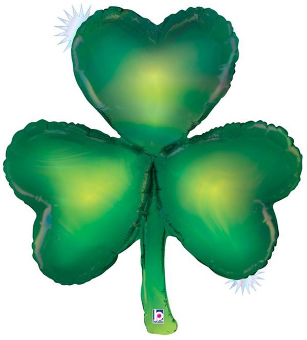 38" Opal Shamrock / Clover Foil Balloon