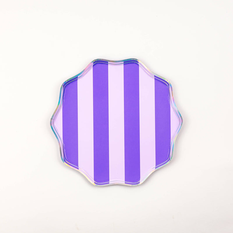 Pink, Orange & Purple Spooky Stripes Dessert Paper Plates