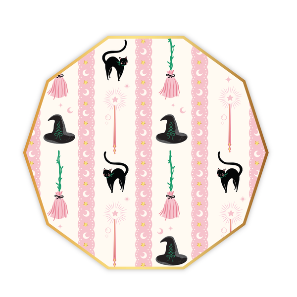 WITCH HAT & BROOM LARGE PLATES