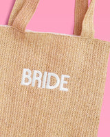 Bride Beach Tote - embroidered straw tote, Bride Gift, Bachelorette