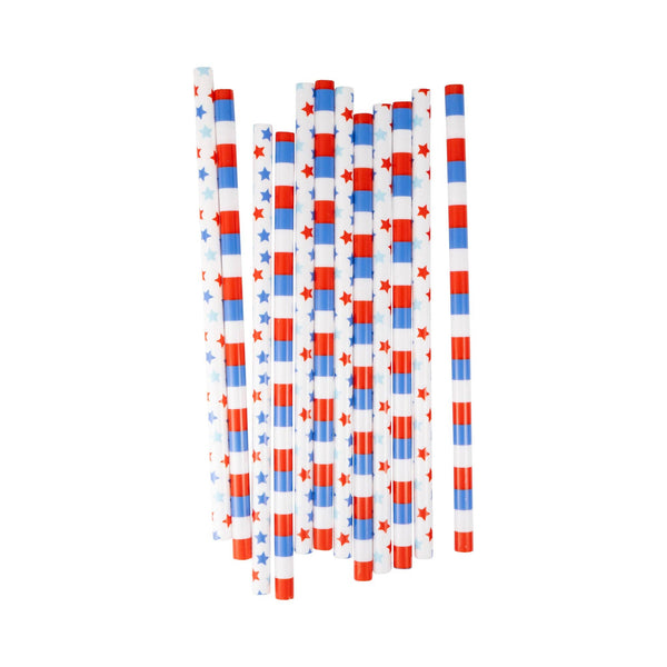 Patriotic Floral Reusable Straws (12 ct)