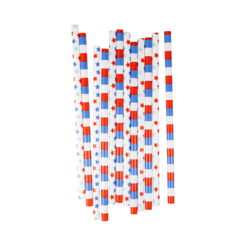 Patriotic Floral Reusable Straws (12 ct)