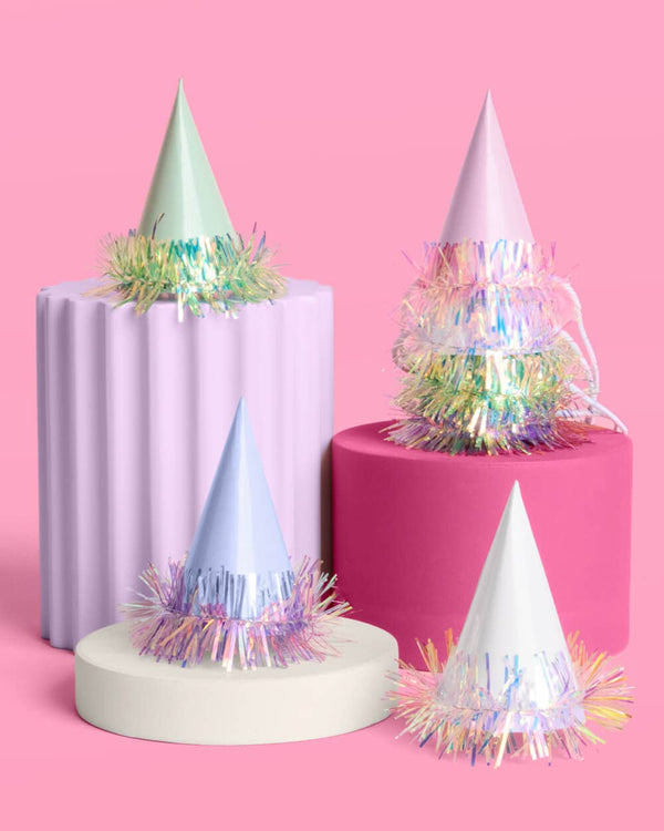 Mini Party Hats - 10 mini hats, Birthday Pastel