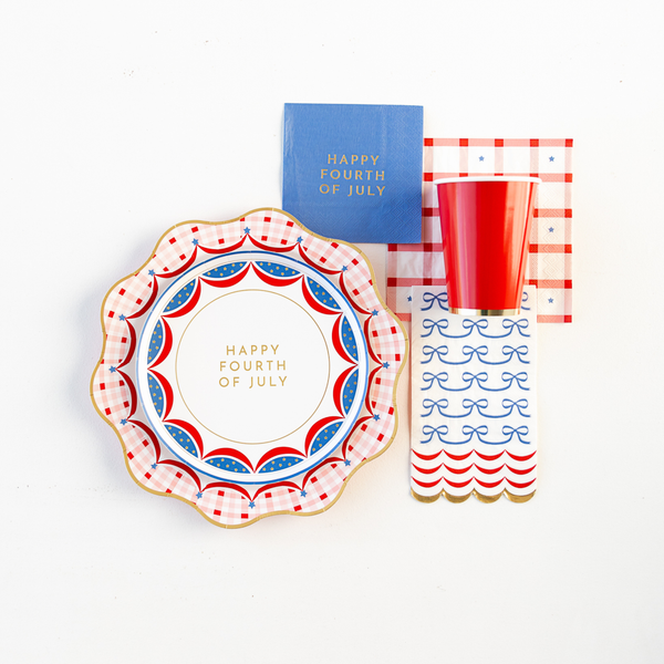 4TH OF JULY BOW FLAG GUEST TOWELS