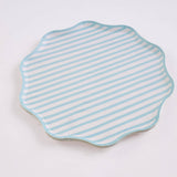 Petite Stripe – Teal and White Stripe Small Plates | Joy Ladder Premium Partyware