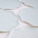 Petite Stripe – Teal and White Stripe Small Plates | Joy Ladder Premium Partyware