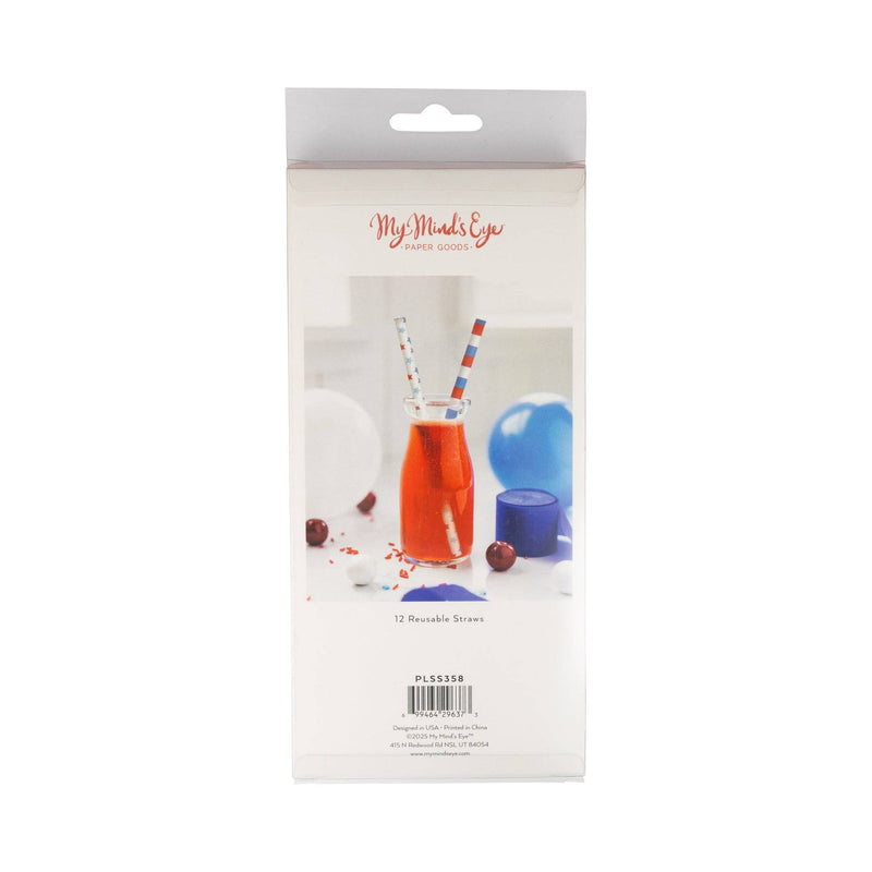 Patriotic Floral Reusable Straws (12 ct)