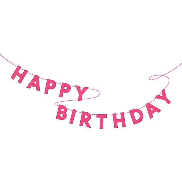 HAUTE PINK HAPPY BIRTHDAY BANNER