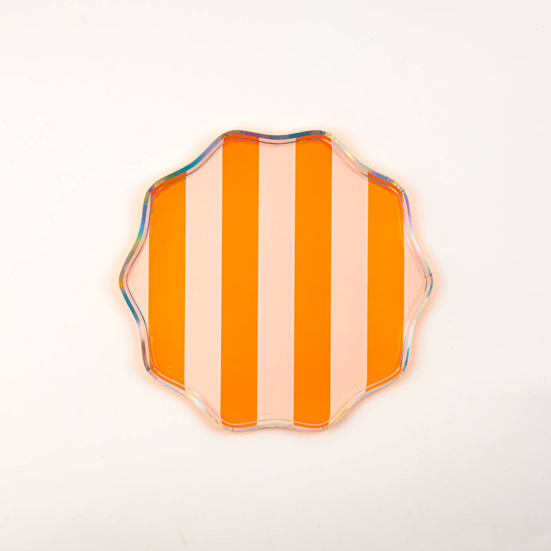 Pink, Orange & Purple Spooky Stripes Dessert Paper Plates