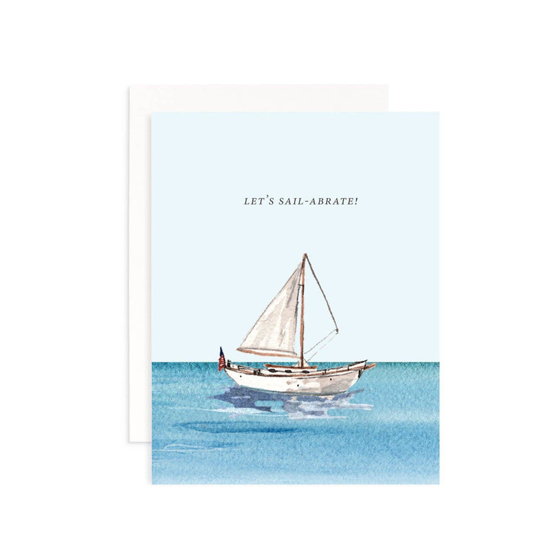 Let's Sail-Abrate Greeting Card: Single Card