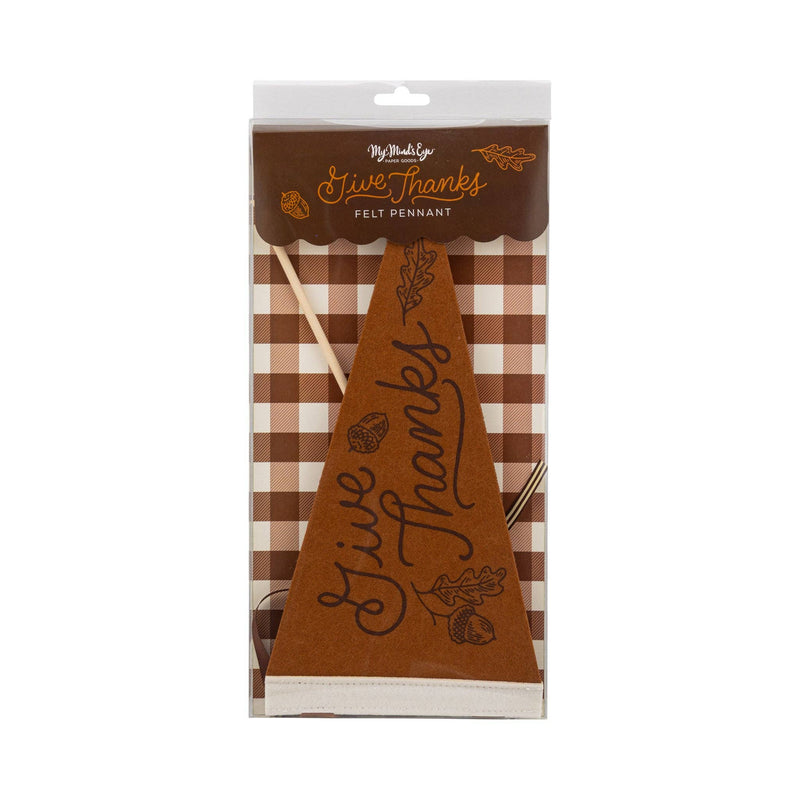Acorns Give Thanks Felt Pennant