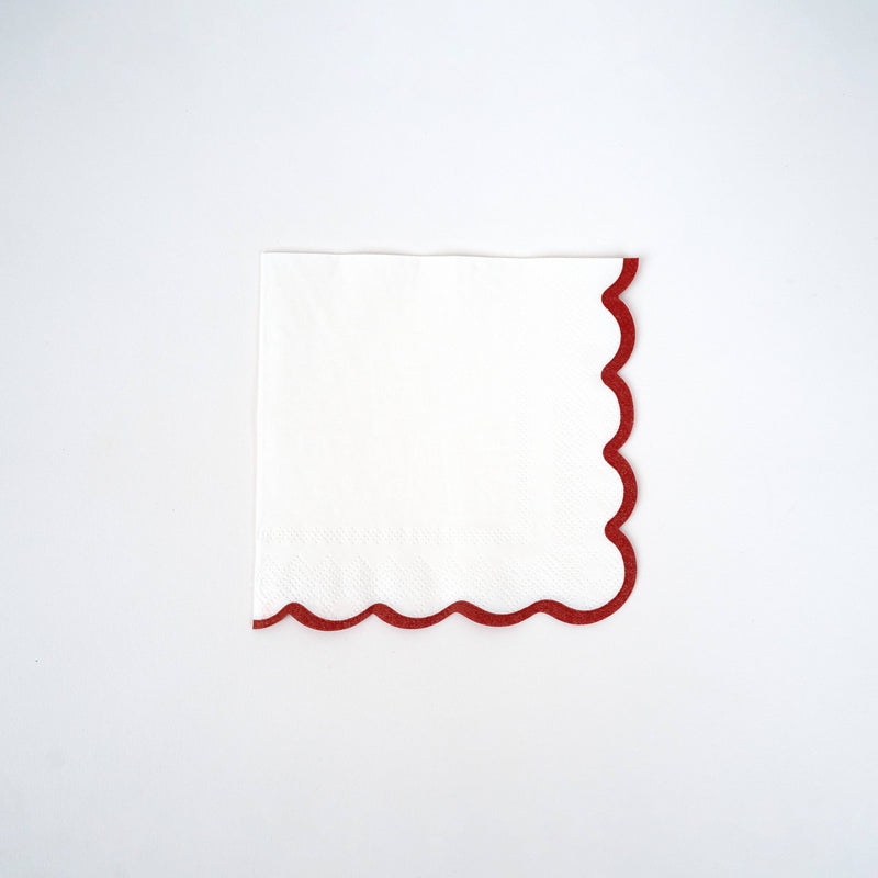 Holiday Scallop Cocktail Napkins