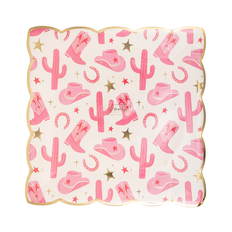 Cowgirl Pattern Paper Plate