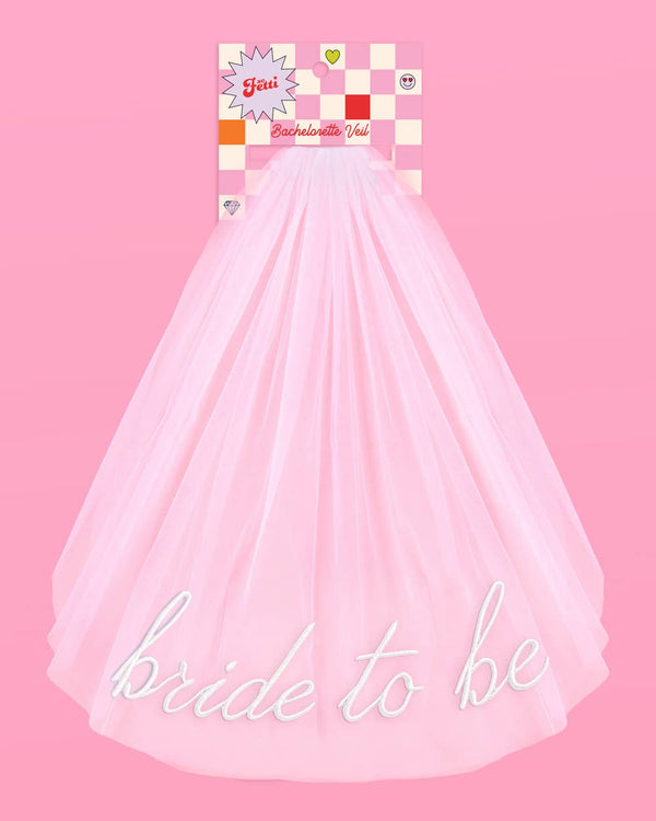 Bride To Be Embroidered Veil, Bachelorette Party