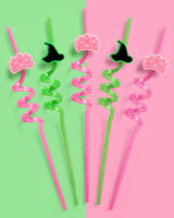 Emerald City Straws - 12 reusable straws, kids party, witch drink decor