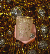 She Said Yes Gold  Frosted Cups - Wedding: Pack of 6