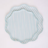 Petite Stripe – Teal and White Stripe Small Plates | Joy Ladder Premium Partyware