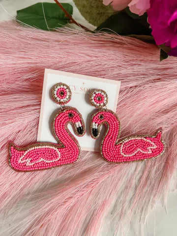 Big Flamingo Float Earrings