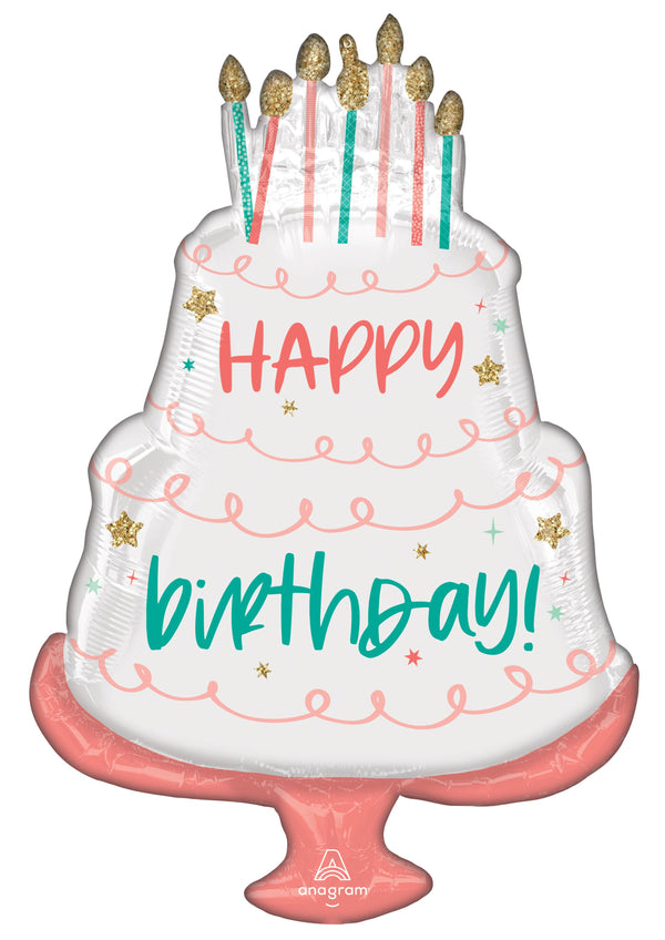 SuperShape Happy Cake Day 28” Balloon