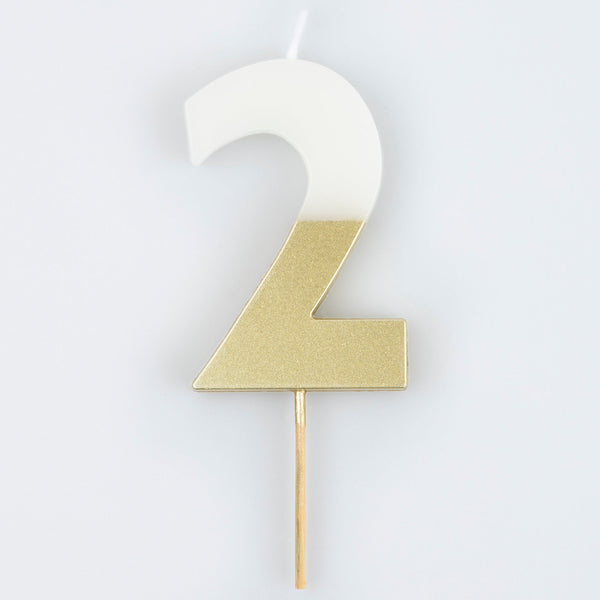 2 - Gold Dipped Number Candles