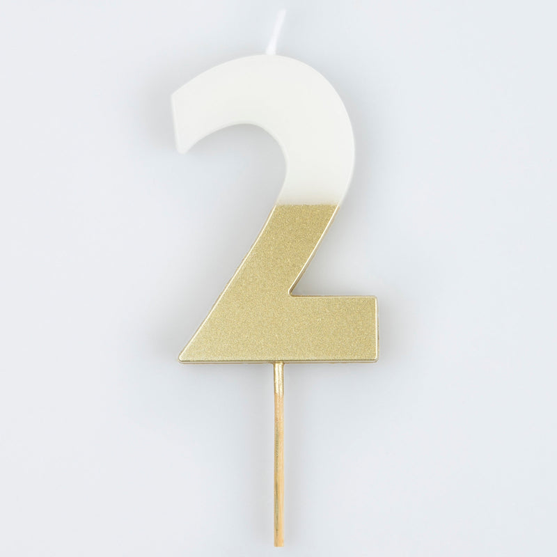 2 - Gold Dipped Number Candles