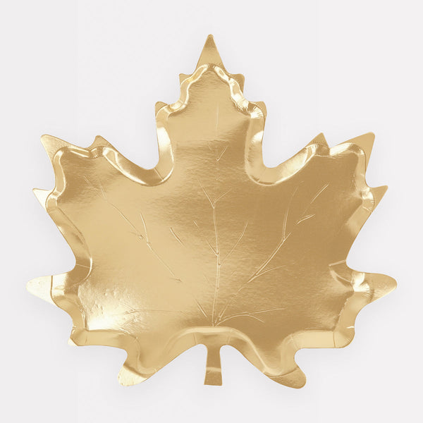 Gold Maple Leaf Plates (x8)