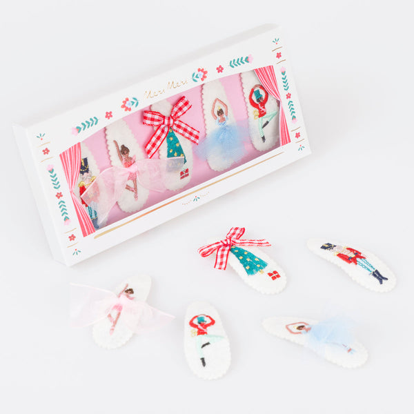 Embroidered Nutcracker Hair Clips (x 5)