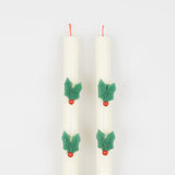 Holly Table Candles (x2)