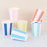 Beach Striped Cups (x8)