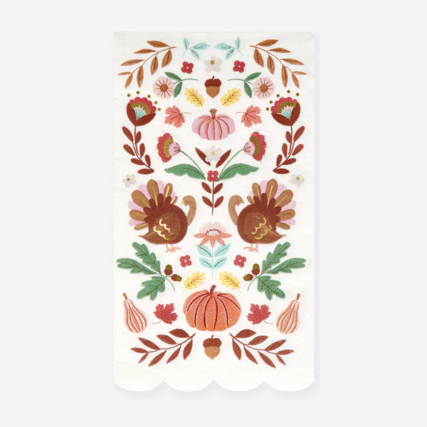 Folk Fall Guest Towel (x16)