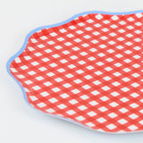 Red Gingham Side Plates (x8)