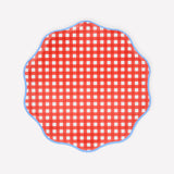 Red Gingham Side Plates (x8)