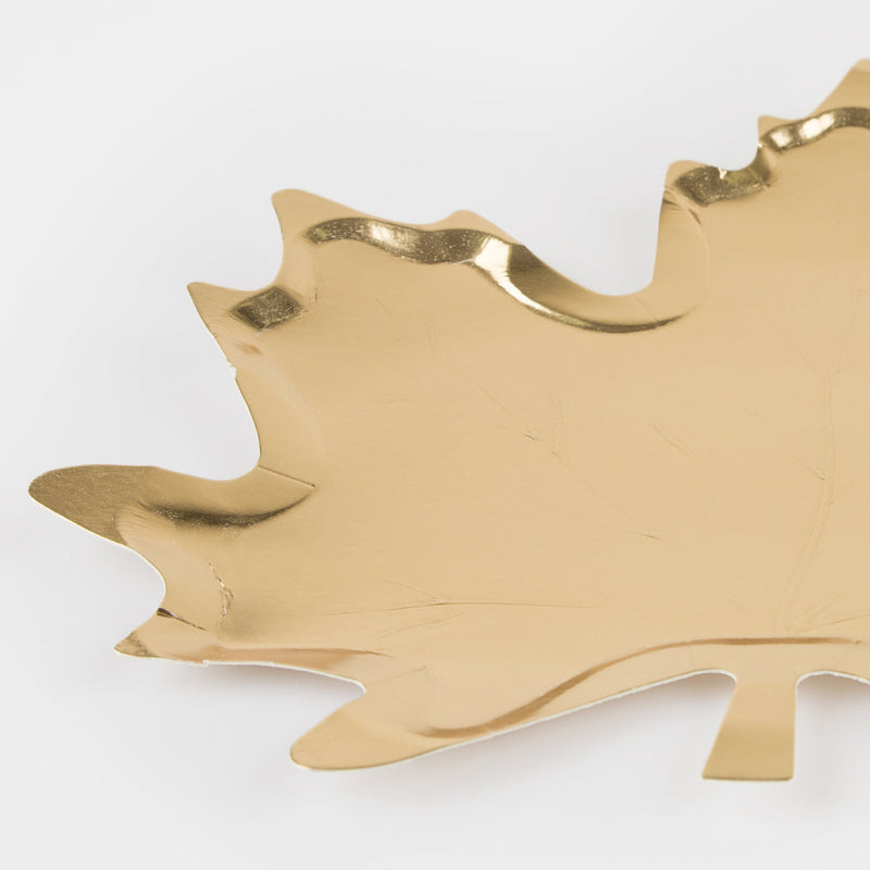 Gold Maple Leaf Plates (x8)
