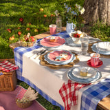 Red Gingham Dinner Plates (x8)
