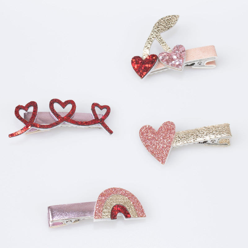 Valentine's Hair Clips (x 8)