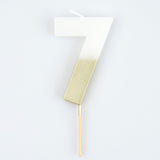 7 - Gold Dipped Number Candles