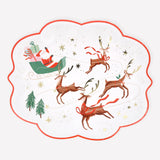 Santa, Sleigh & Reindeer Plates (x8)