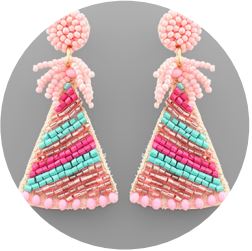 Pink Party Hat Earrings