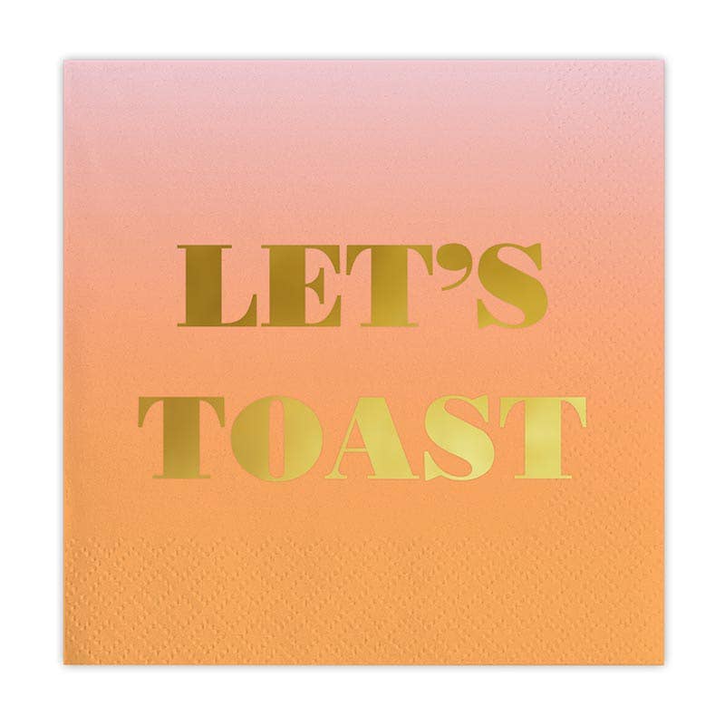 Foil Beverage Napkins - Let's Toast