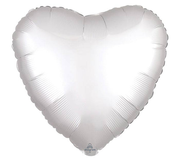 17" WHITE SATIN LUXE HEART