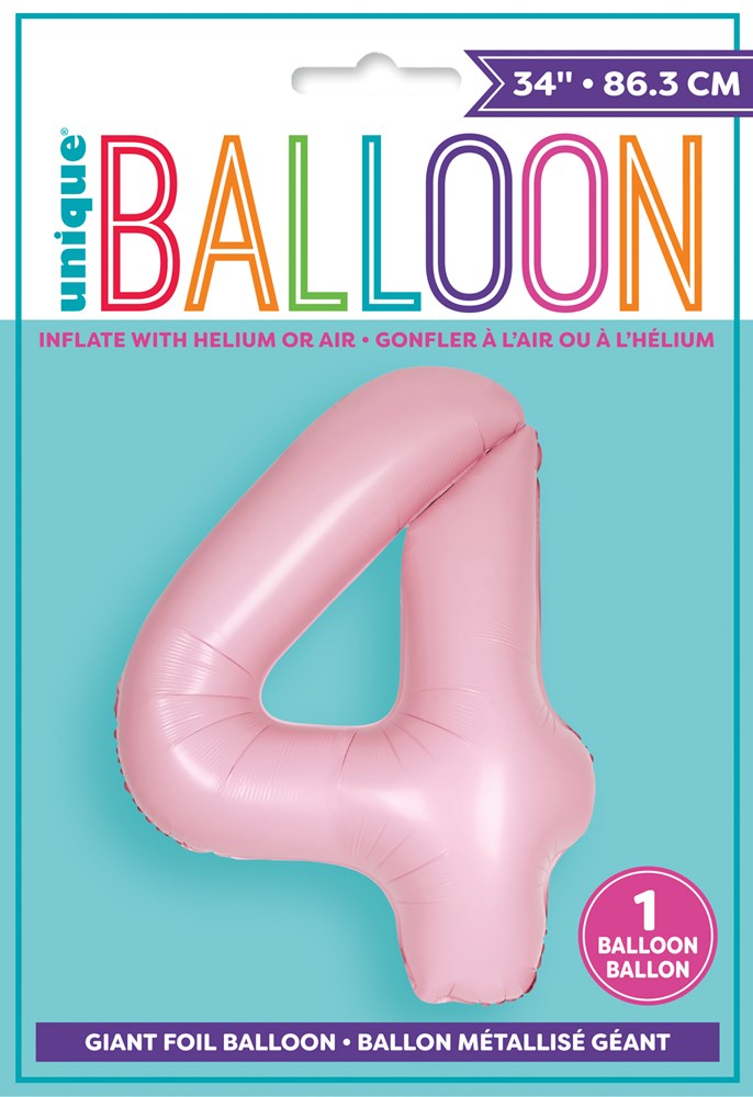 Jumbo Foil Number Balloon 34in Matte Pastel Pink 4
