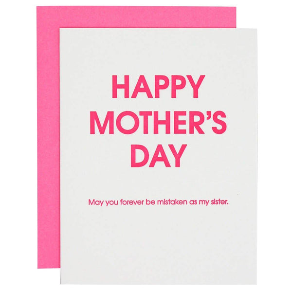 Happy Mother's Day Mistaken Sister Letterpress Card