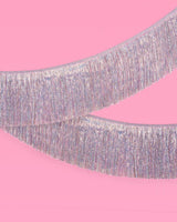 Silver Iridescent Fringe Foil Banner